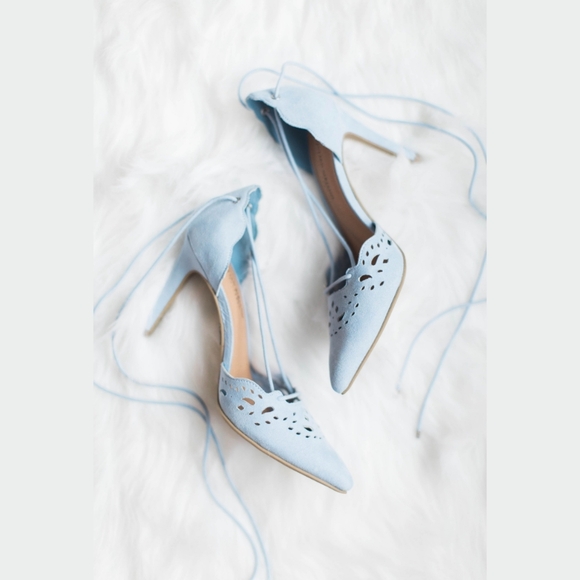 Christian Siriano Shoes - Christian Siriano blue suede heels 6